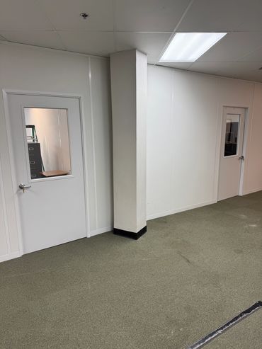 A Modular Wall-Partition Installation inside a school to divide a classroom by SoFlo Installations