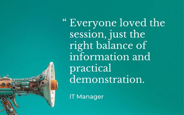 Quote from IT manager at small charity on great training session.