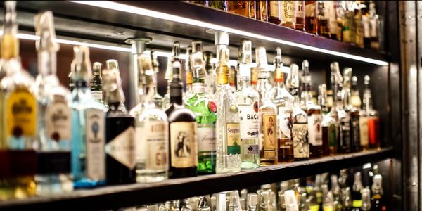 Mid shelf liquor selection at lighthouse lounge bar and grill