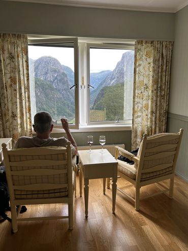 Valley views from your superior room at Stalheim Hotel