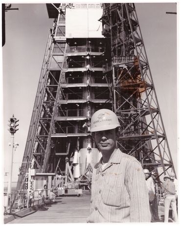 Gene in front of his pad.