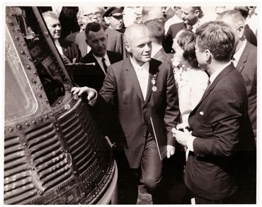 Glenn explains things to Kennedy.