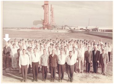 Gene far left.  Scott Carpenter and John Glenn center front.
