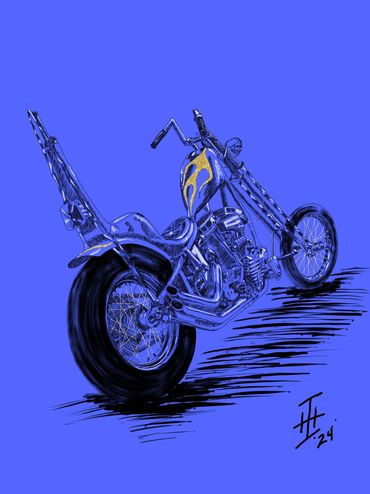 Sketch of a panhead chopper.