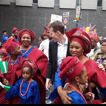 Women and children wearing traditional clothes