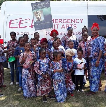 A group picture of women and children