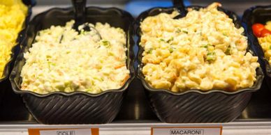 Bowls of Salad on a Black Color Bowl