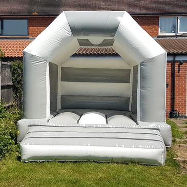 Luxe grey and white wedding Bouncy castle near me