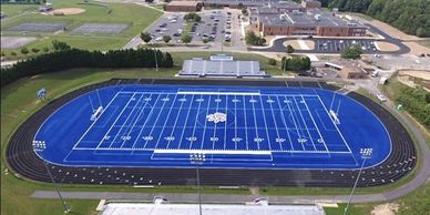 COURTLAND FIELD IN Spotsylvania Blue synthetic turf football field