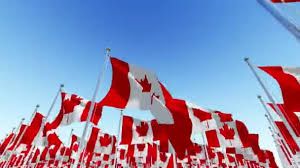 canada flags flying