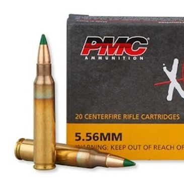 box of PMC x-tac 5.56 LAP green tip 20 rounds