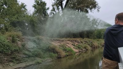 Hydroseeding river embankments with Turf Blaster Products