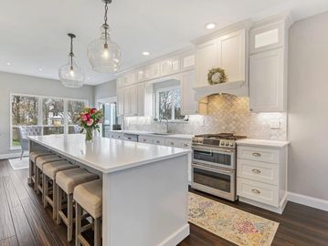 Photo of Kitchen with solid wood budget friendly quality cabinets from Kitchen Cabinet Distributors.