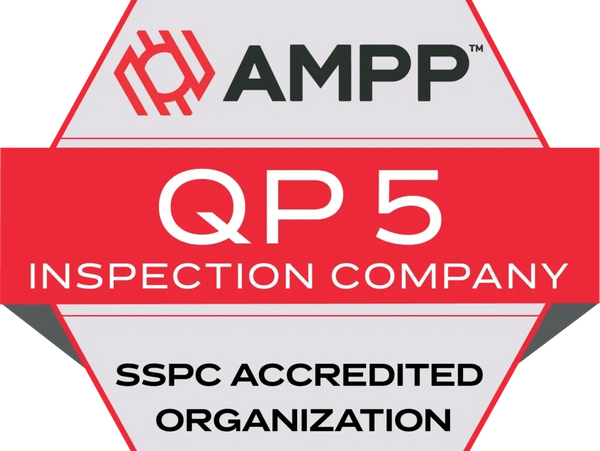 AMPP QP 5 Inspection Company, SSPC accredited organization badge.