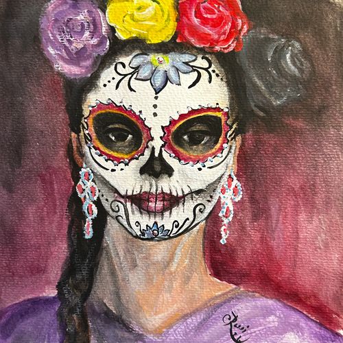 Water Color of Catrina Facepainting