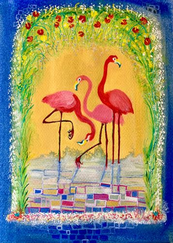 3 Flamingos