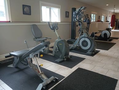 Gym equipment featured in our on-site exercise room