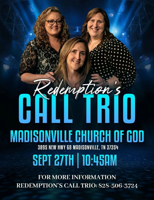 Redemption's Call Trio performing at Madisonville Church of God.