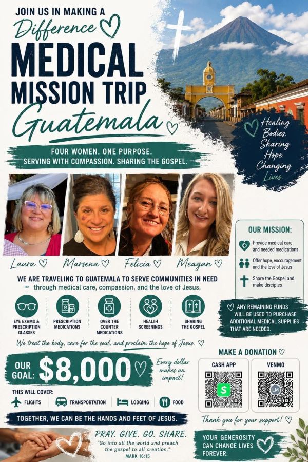 Medical mission trip to Guatemala by four women for $8,000 goal.