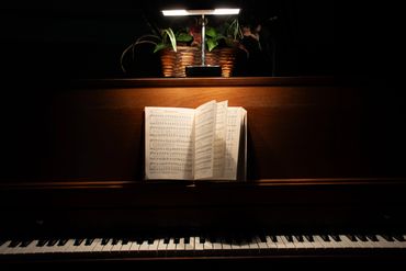 Piano and Hymnal