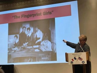 Elizabeth Foxwell talking about the Fingerprint Girls of World War I