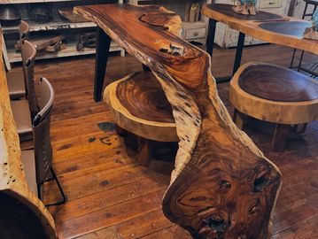 Waterfall Monkey Pod Table