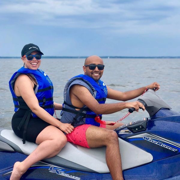 JETSKI near the statue of liberty with Jersey Jet Ski's Jersey City Location Marin Blvd influencer
