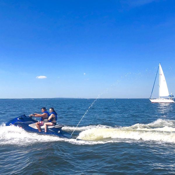 NewJerseyJetSki.com Raritan Bay Keyport Sailboat Jet Ski Waverunner landscape photo tandem blue sky