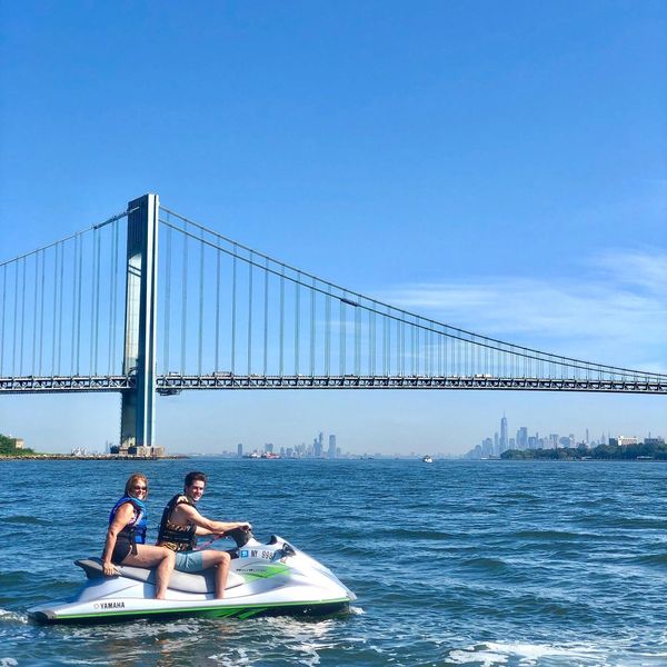 Jetski Staten Island Jersey Jet Ski from Keyport NYC skyline hudson river harbor ny nyc beat traffic