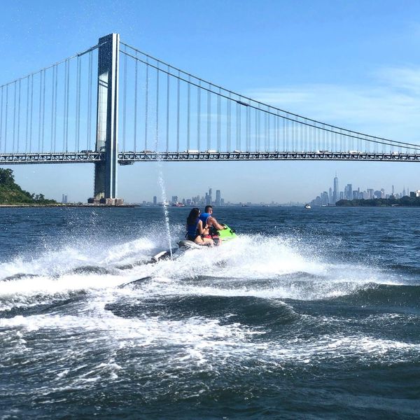 Jet Ski Under The Verazzano Narrows Bridge Staten Island Brooklyn Coney Island waverunner jersey nyc