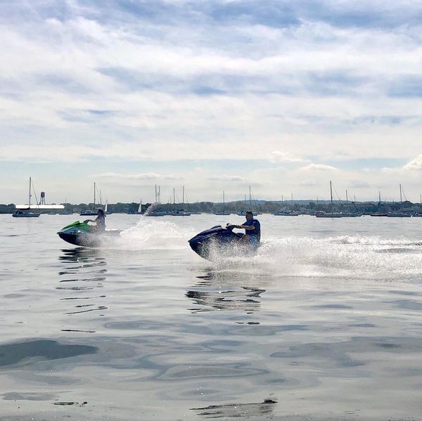 Safely race with friends on high powered yamaha waverunners in Keyport New Jersey's beautiful waters