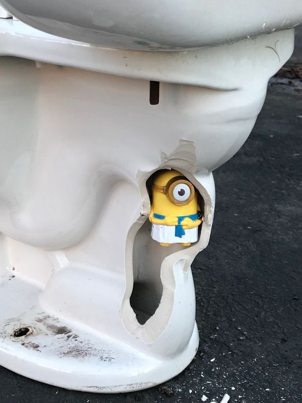 Minion playing hide and seek.