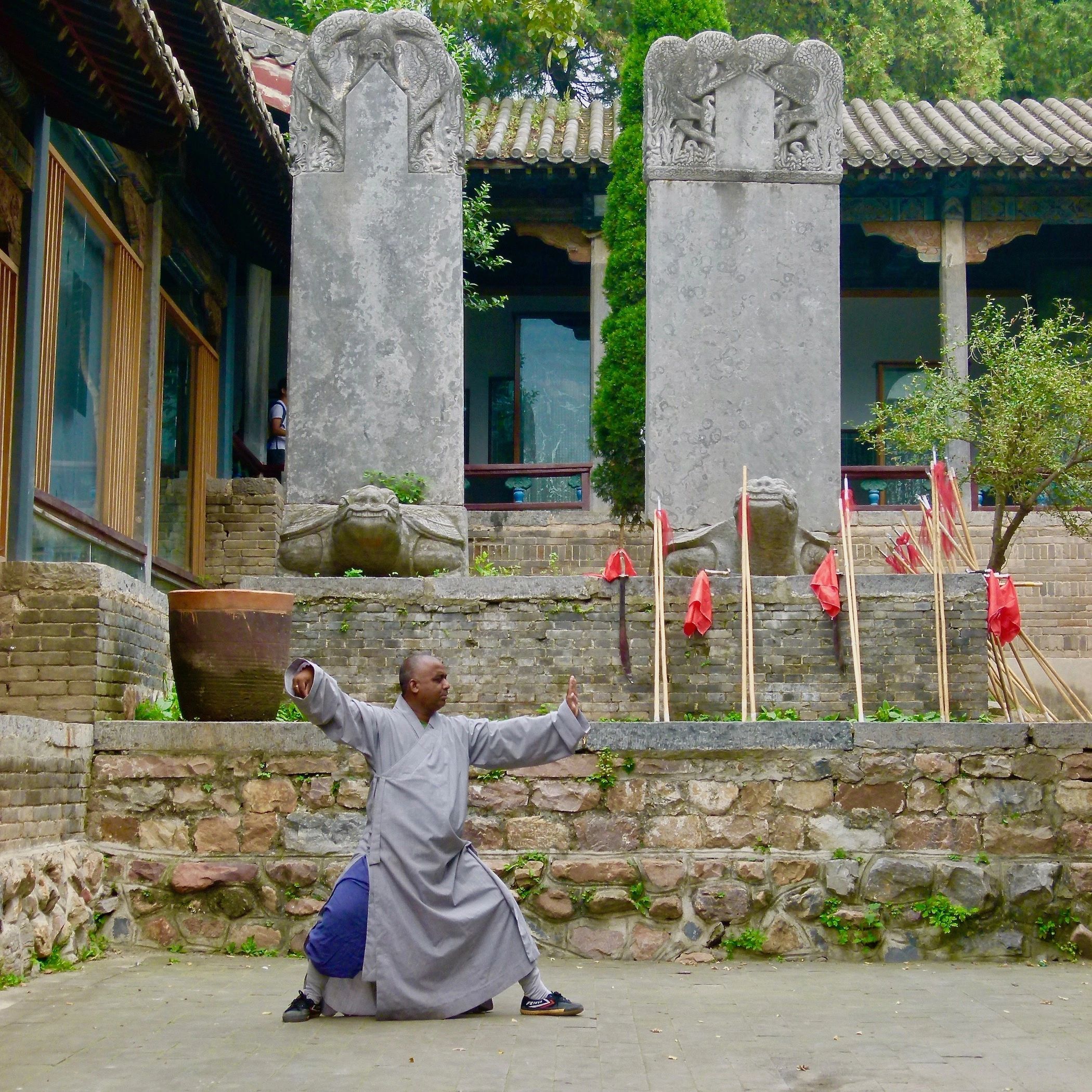 Shi Yan Xiang in the restricted area of the Shaolin Temple in Ban Mabu