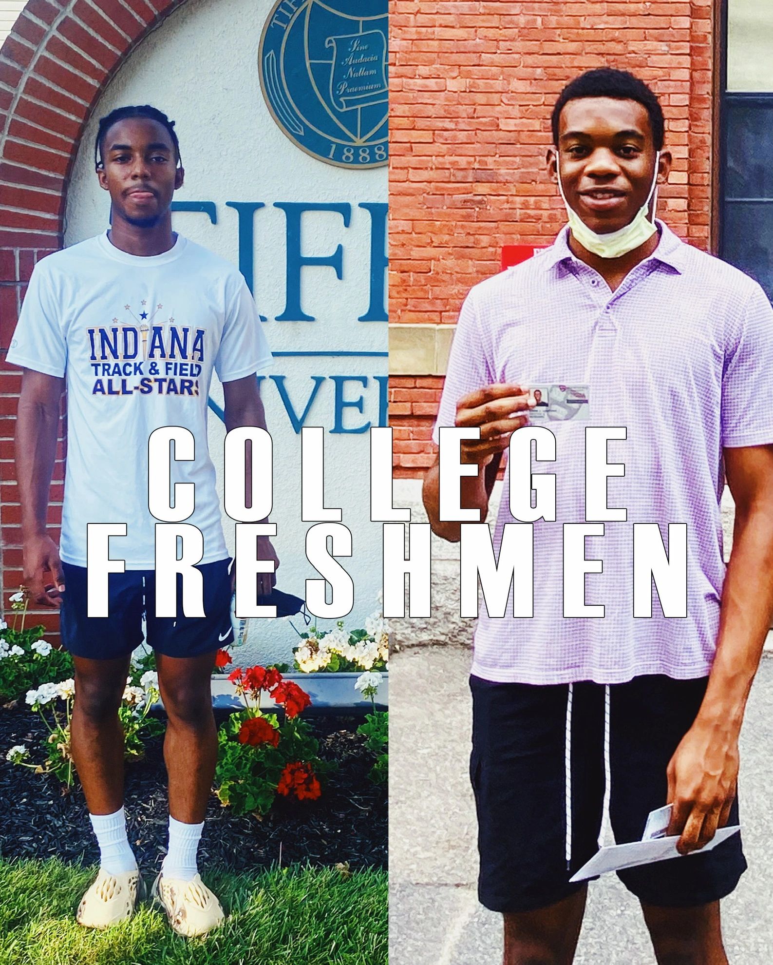 Elijah Miller and Caine Ardafiyo, posing as college freshmen.