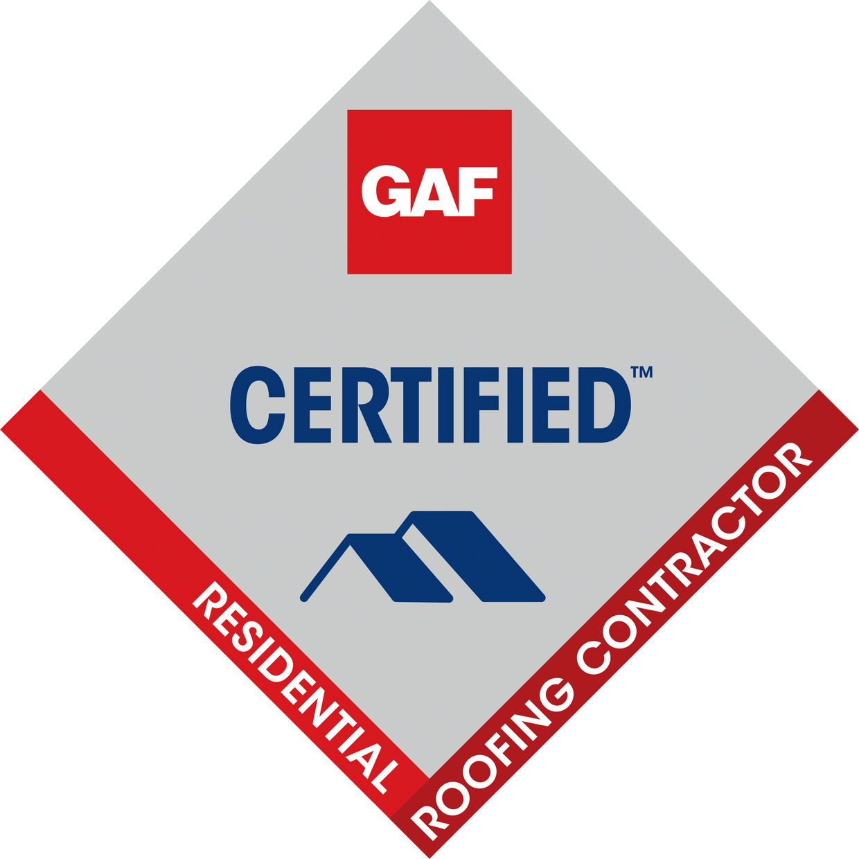 Gaf certified residential roofing contractor badge