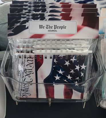 Handmade "We The People" Patriotic Hardcover Notebook w/Pen Gift Pack