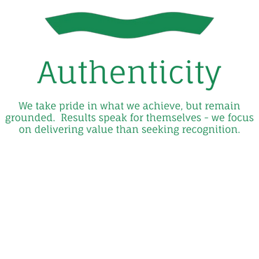 Green banner with the word 'Authenticity' and a motivational message about pride and focus.
