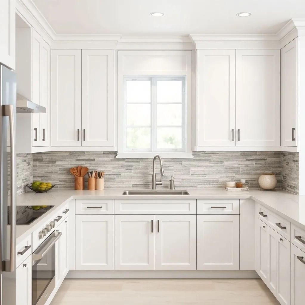 Crisp all-white shaker kitchen