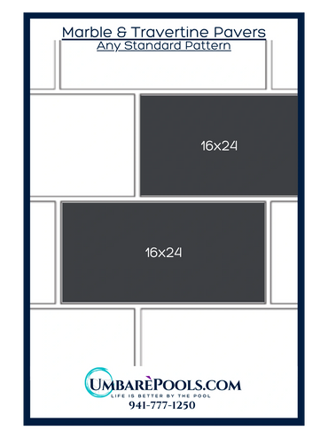 Umbare Pools Pool building in Lakewood Ranch Florida Travertine Paver Pattern 941-777-1250 Bradenton