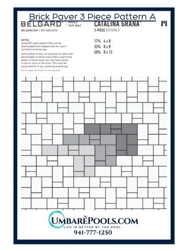 Umbare Pools Pool building in Lakewood Ranch Florida Brick Paver 3 Piece Pattern A 941-777-1250