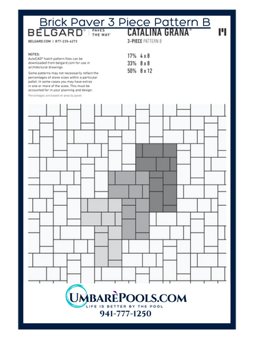 Umbare Pools Pool building in Lakewood Ranch Florida Brick Paver 3 Piece Pattern B 941-777-1250