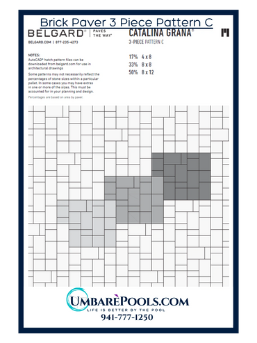 Umbare Pools Pool building in Lakewood Ranch Florida Brick Paver 3 Piece Pattern C 941-777-1250