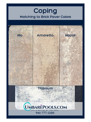 Umbare Pools Pool building in Lakewood Ranch Florida Brick Paver Coping all colors 941-777-1250