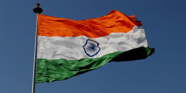 Indian flag waving in the breeze
