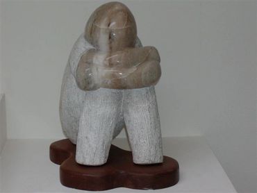 Man's Inhumanity to Man, Alabaster and Wood, 20"x16", $15,000.