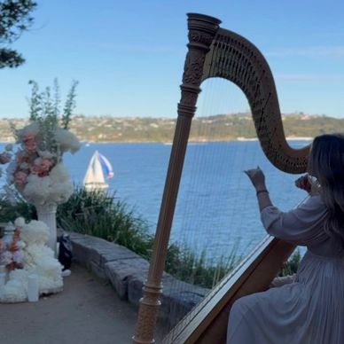 SERGEANTS MESS MOSMAN CEREMONY RECEPTION COCKTAIL HOUR MUSIC LUXURY HARP WOMAN STRINGS SYDNEY EVENT