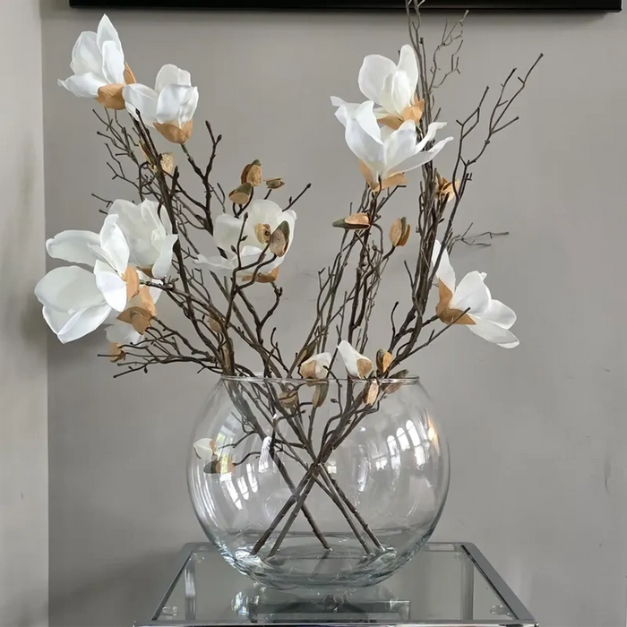 Large and Modern, this stunning Magnolias and Branches arrangement is STUNNING. Everlasting Beauty!