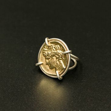 Greek nymph silver ring
