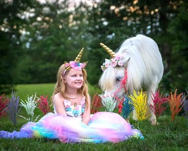 Child photography of girl with a unicorn