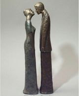 Wedding Couple, stand independently 
Bronze, 15 inches tall